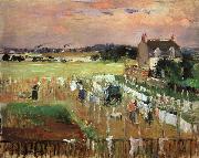 Berthe Morisot Hanging Out the Laundry to Dry oil painting artist